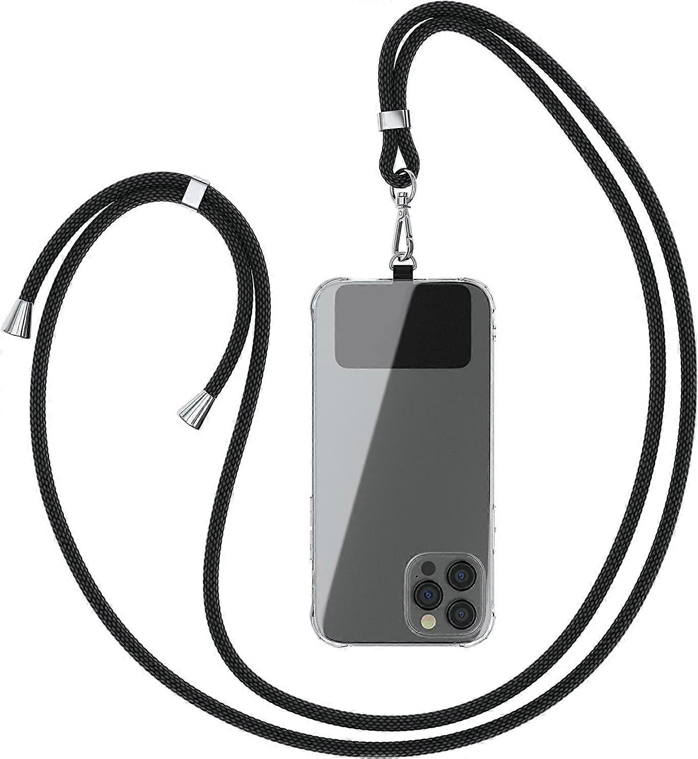 Black Universal Cell Phone Chain, Suitable for All Smartphones, Neck Strap, Lanyard Cover, Cell Phone Strap Suitable for All Pockets