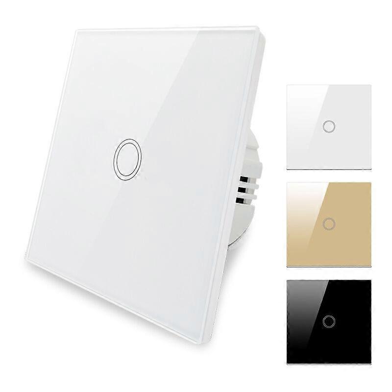 Mono Dimmer Switch for LED, Touch Light Switch, 1 Way Wall Touch Switch White