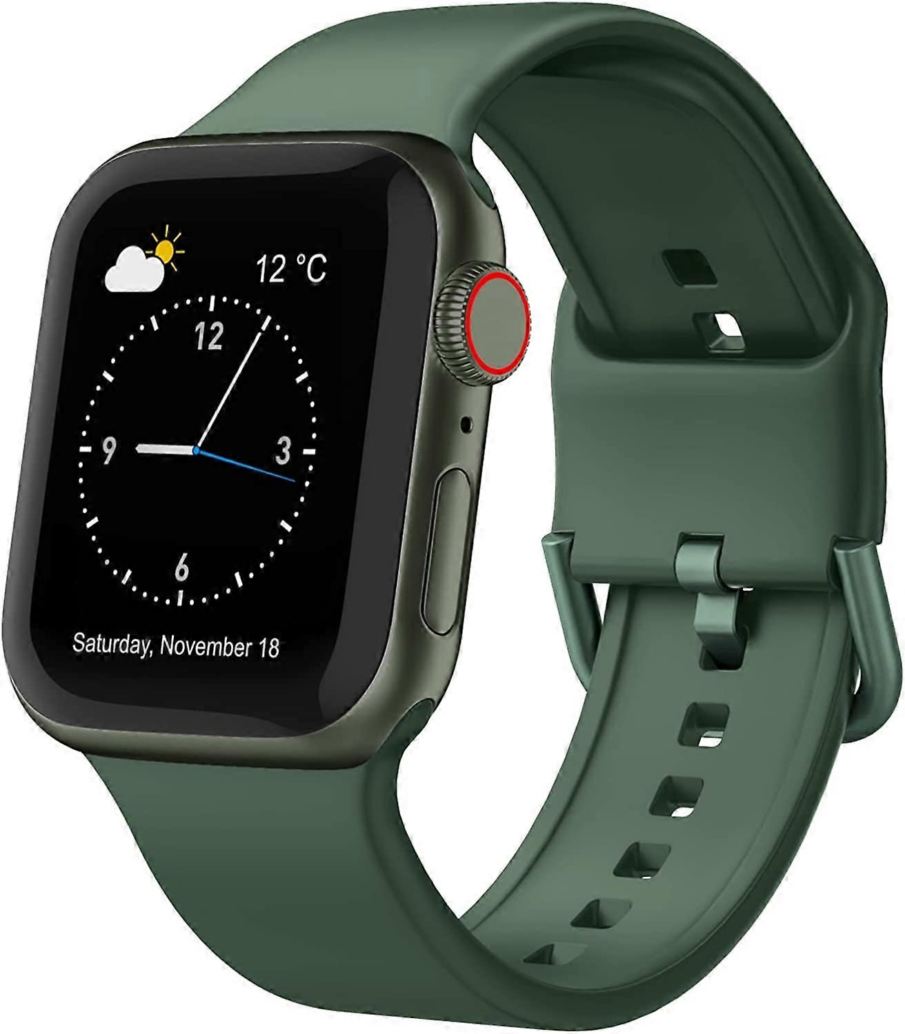 Compatible avec les bracelets Apple Watch 41 mm, 40 mm, 38 mm, bracelets sport en silicone souple, bracelet de remplacement avec fermoir classique pour iWatch Series SE 7, 6, 5, 4, 3, 2