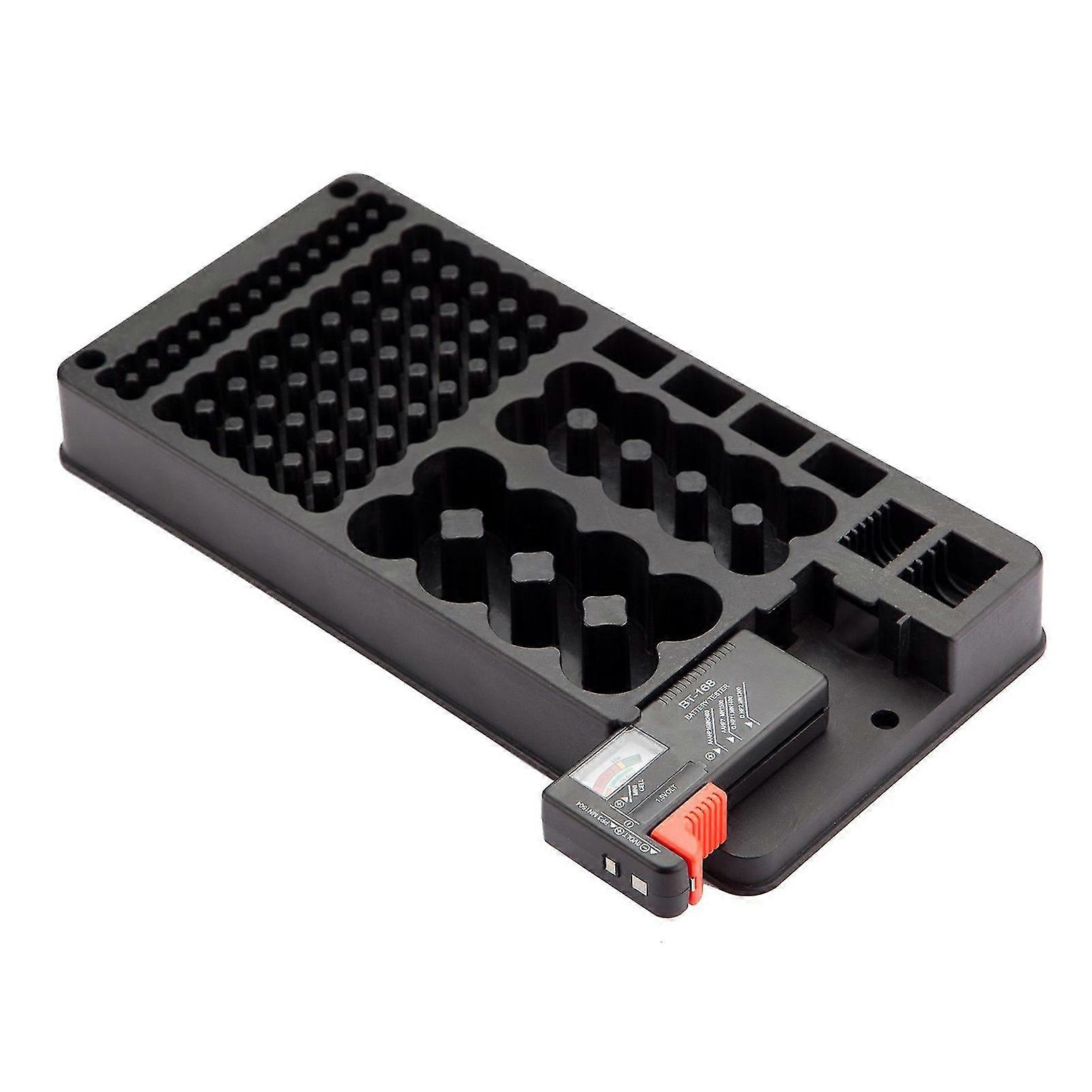 1 Set Battery Organizer Box Large Capacity Multi-compartments Without Lid Shock 116 Grids Battery