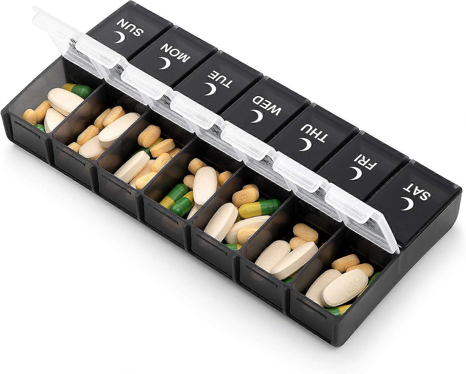 7 Day Pill Organizer 2 Times a Day, Large Weekly AM PM Pill Box, Day ...