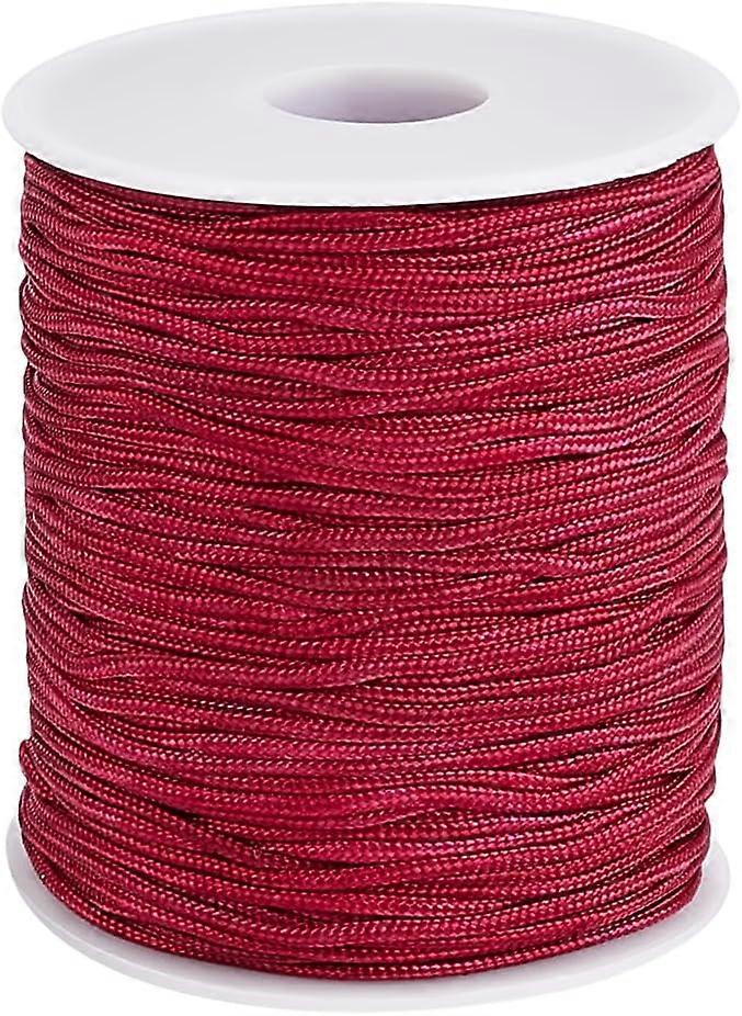 100 Yards Red Nylon Beading String 1.5mm Chinese Knotting Cor Braided Thread Cord Wind Chime Cord Replacement Braided Lift Shade Blind String for DIY 