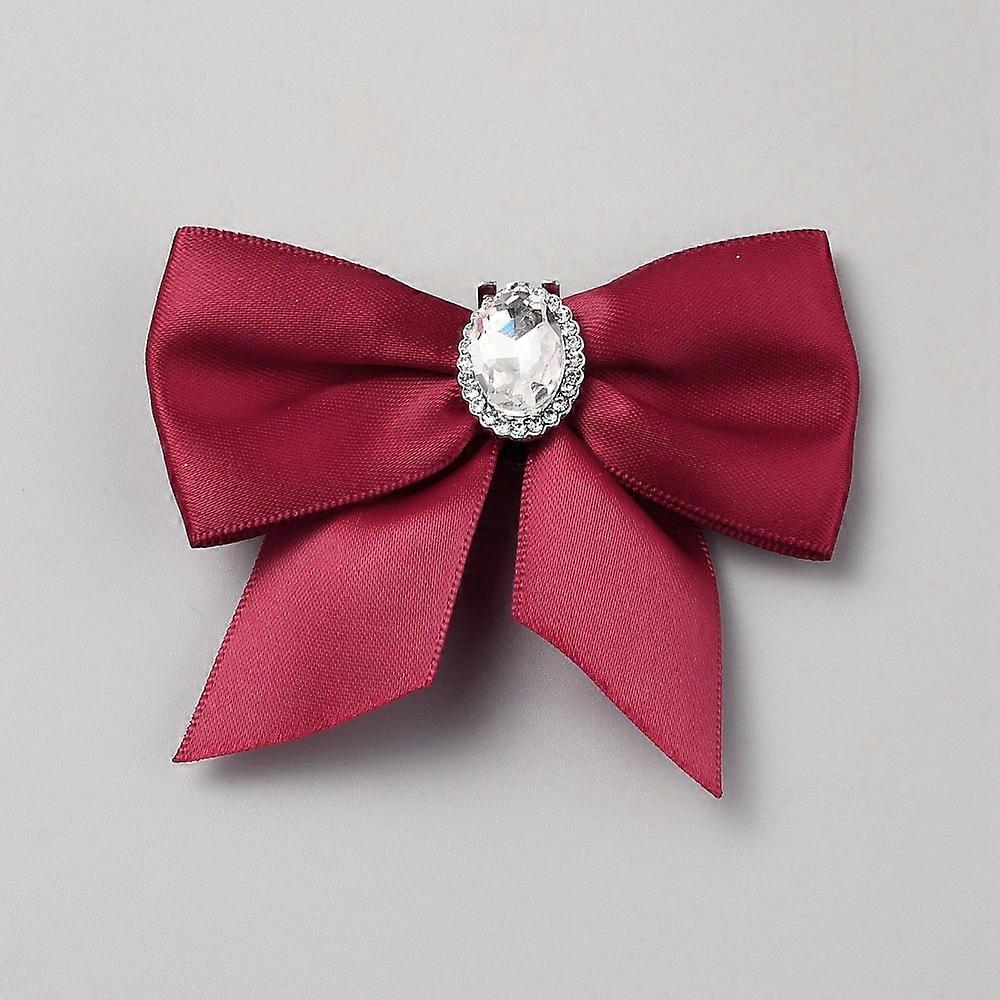 1Pair Polyester Shoe Decorations Detachable Shoe Buckle Clips with Alloy Finding Bowknot Dark Red 55x78x16mm