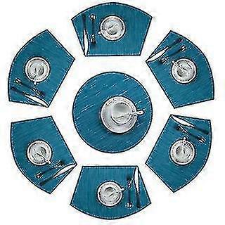 Round Table Placemats Set Of 7 Wedge Placemat With Centerpiece Round Mat Heat Resistant Table Mats Washable