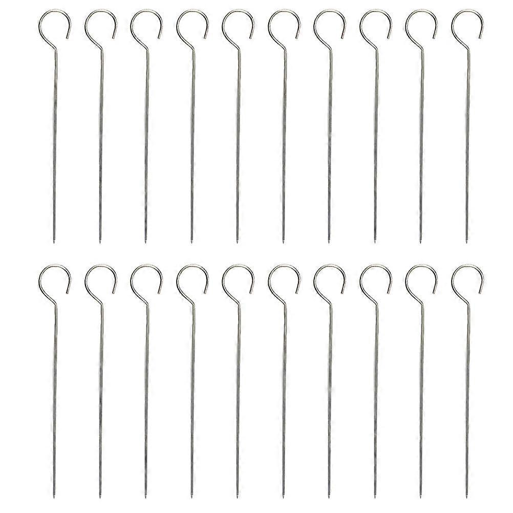 20 Pcs Roasting Sticks Reusable Kabob Sticks Bbq Skewers Metal Grilling Skewers