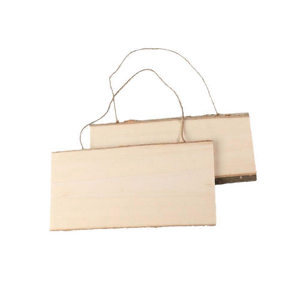 2 Stück hölzernes Hängebrett DIY Blanko Hängebrett Zeichnungsanzeige Hängebrett Holz hängende Message Board Anhänger (10x25cm)