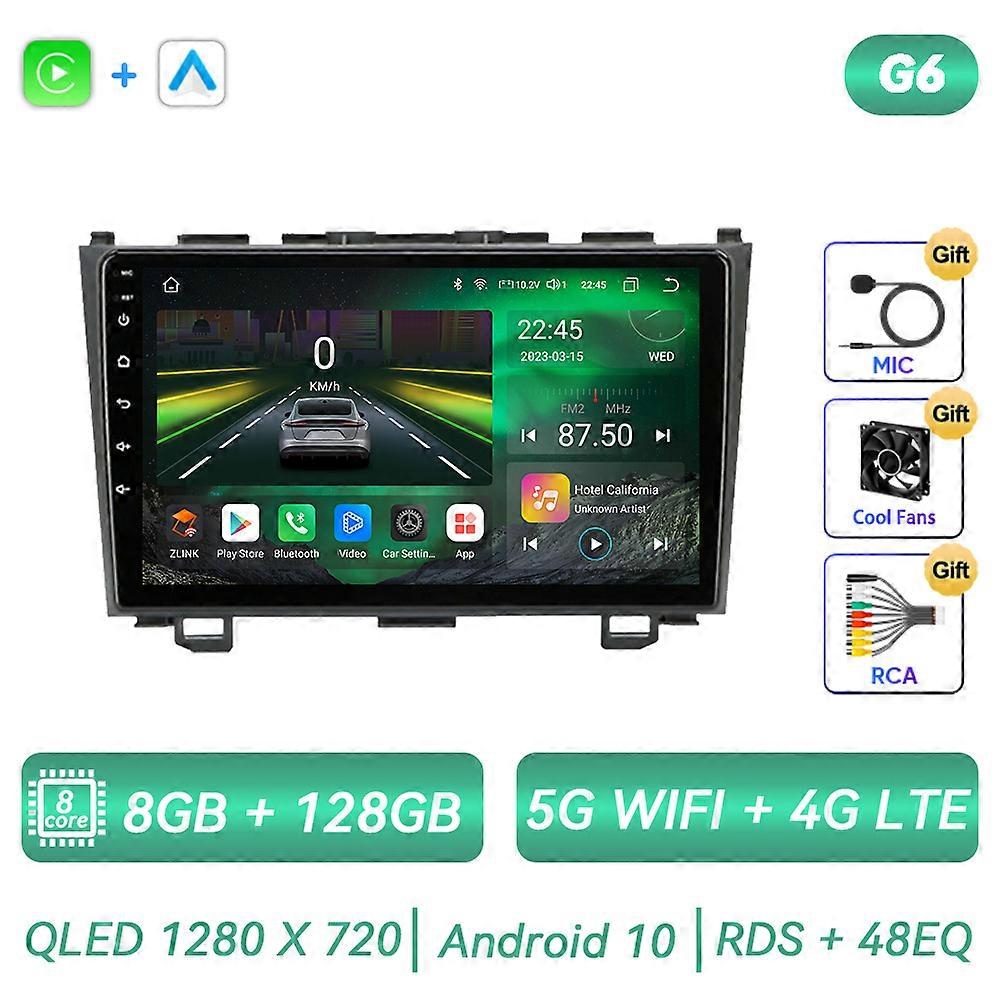 Android Car Radio For Honda CRV CR-V 2006 - 2012 Multimedia Video Player Carplay Auto Stereo QLED Touch Screen Navigation GPS