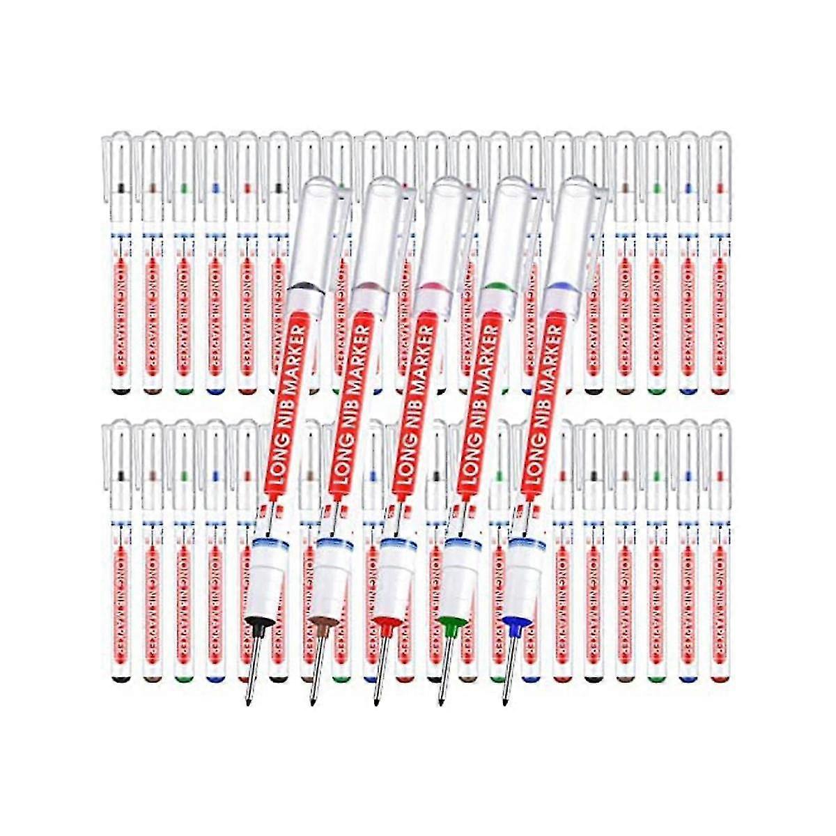 60pc Multipurpose Deep Hole Marker Pensmarker Deep Colorful Marker Pen For Woodworking Hardware Dec