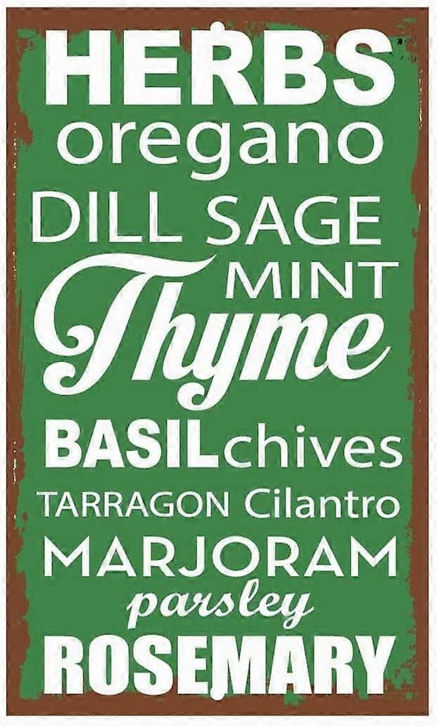 安全標識ハーブオレガノディルセージミントタイム通知サイン通りの装飾ブリキの看板12x16