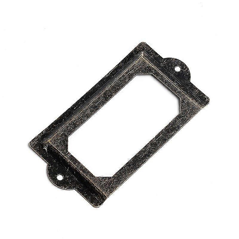 12pcs Card Holder Drawer Pull Label Holders Label Frames Metal Art