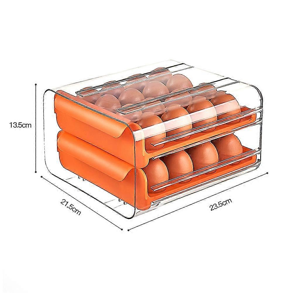 Drawer Type Egg Storage Box Fresh-keeping Transparent Food Container Double-layer Anti-drop Plastic Refrigerator Kitchen Tool