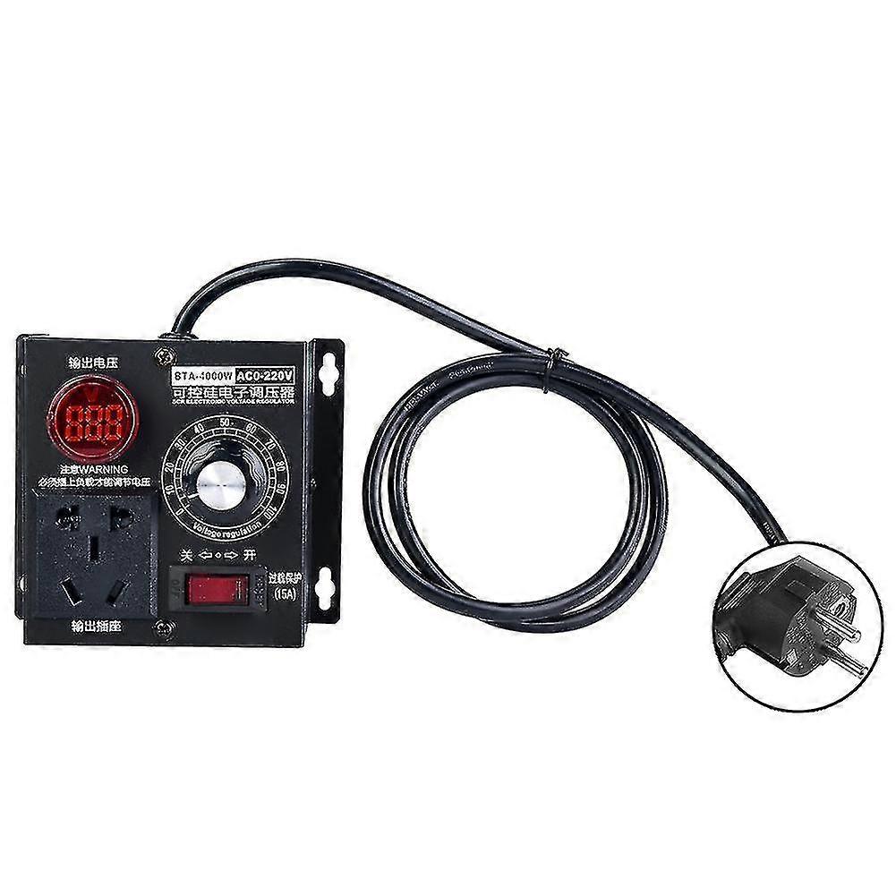 Ac 220v 4000w Scr Voltage Regulator Motor Fan Speed Controller Dimmer (eu Plug)