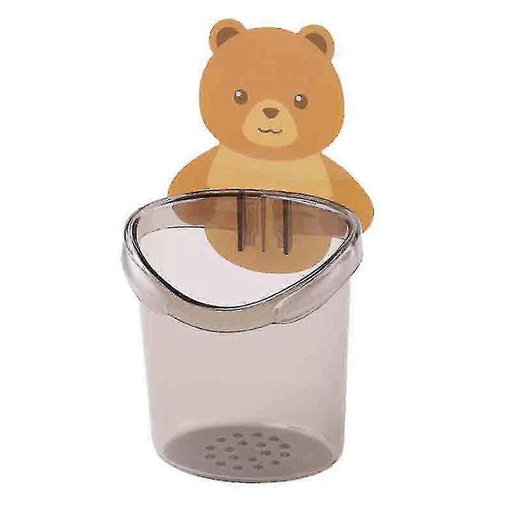 Home Bathroom Toothbrush Holder Wall Mount Suction Cup Toothpaste Storage Rack