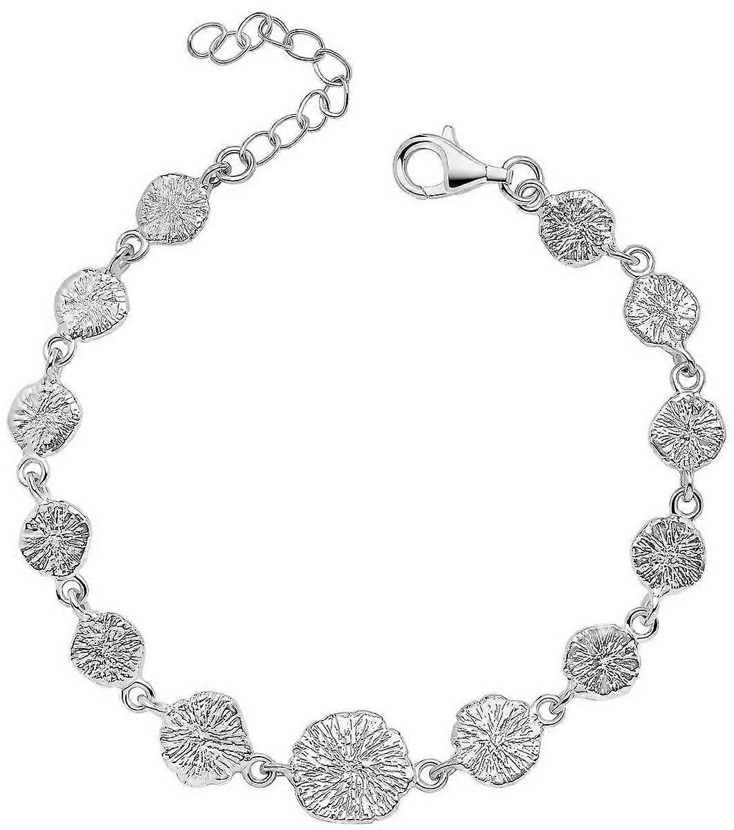 Beginnings Spray Textured Discs Bracelet - Silver