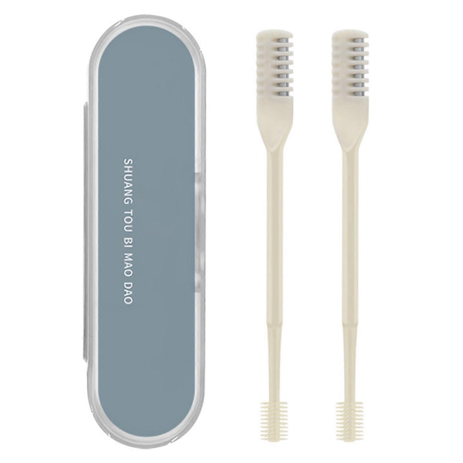 1 ensemble de tondeuse à poils de nez rotative à 360 degrés indolore lavable pointu manuel à double tête coupe-poils nasaux avec brosse de nettoyage alimentation à domicile