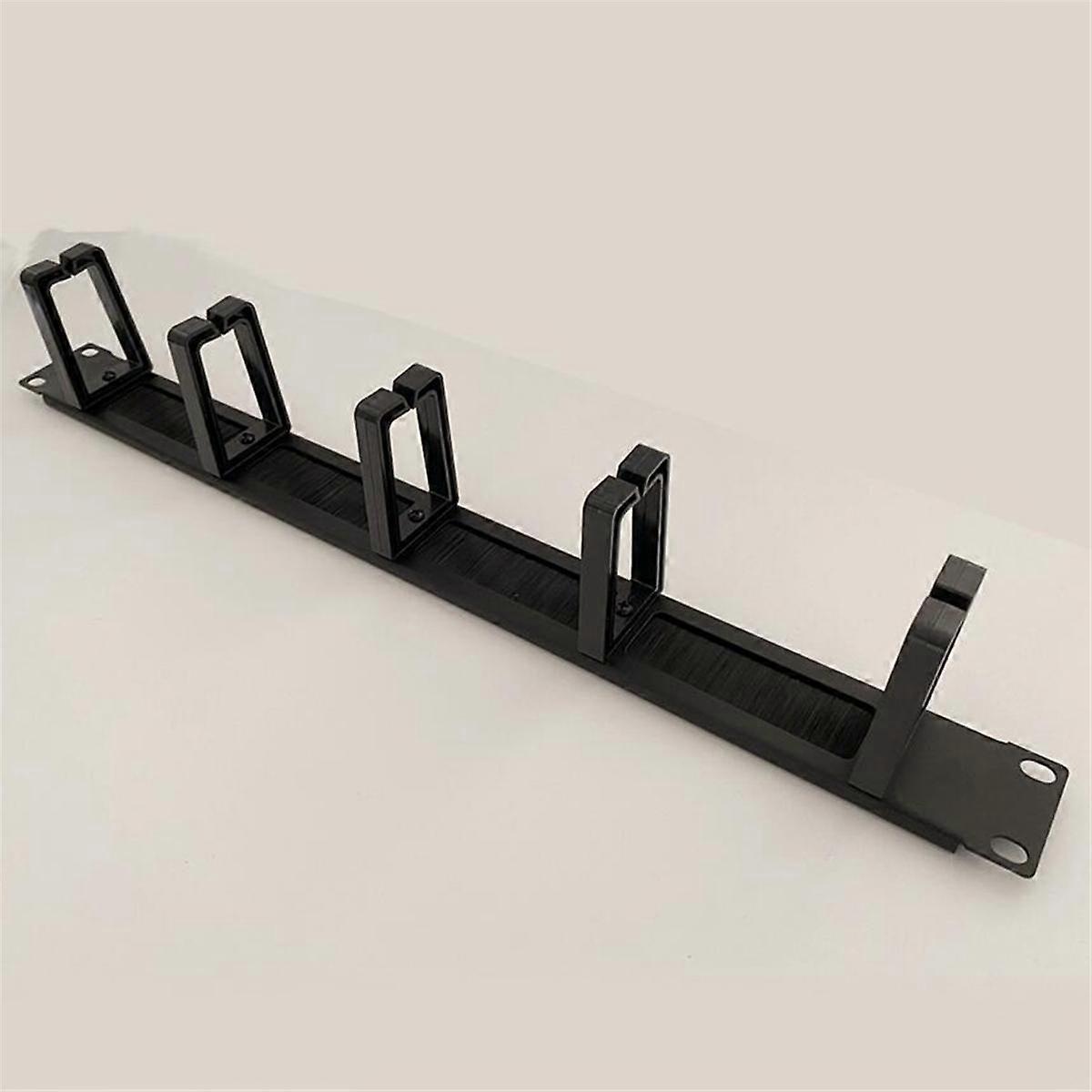 1U 19 Inch Rack Cabinets Cable Management Network Organizer Network Brush Panel Five Ring Detachabl