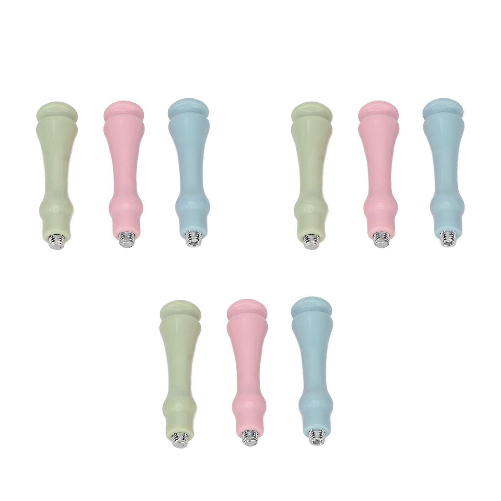 9 Pcs Sealing Handle Screw Connection Ergonomic Design Compact Glossy Hand Feel Removable Sealing Stamp Handle Replacement