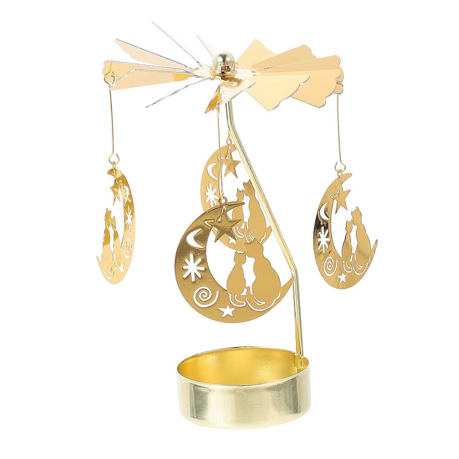 Dining Room Decor Table Carousel Candle Rotate Candle Holder Rotating Tealight Holder
