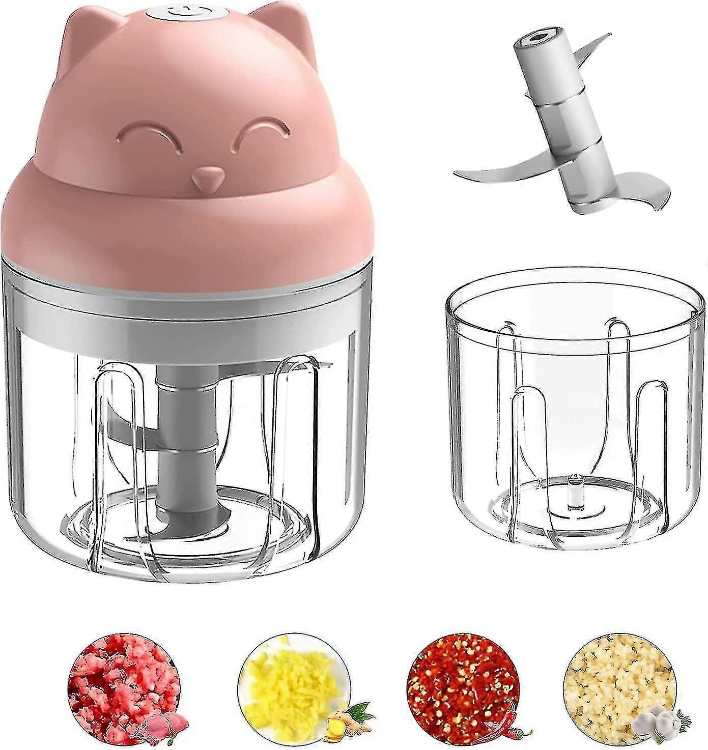 Mini Electric Chopper, 250ml, Cordless, Portable One Button, Easy To Clean, Multi-function Chopper For Garlic