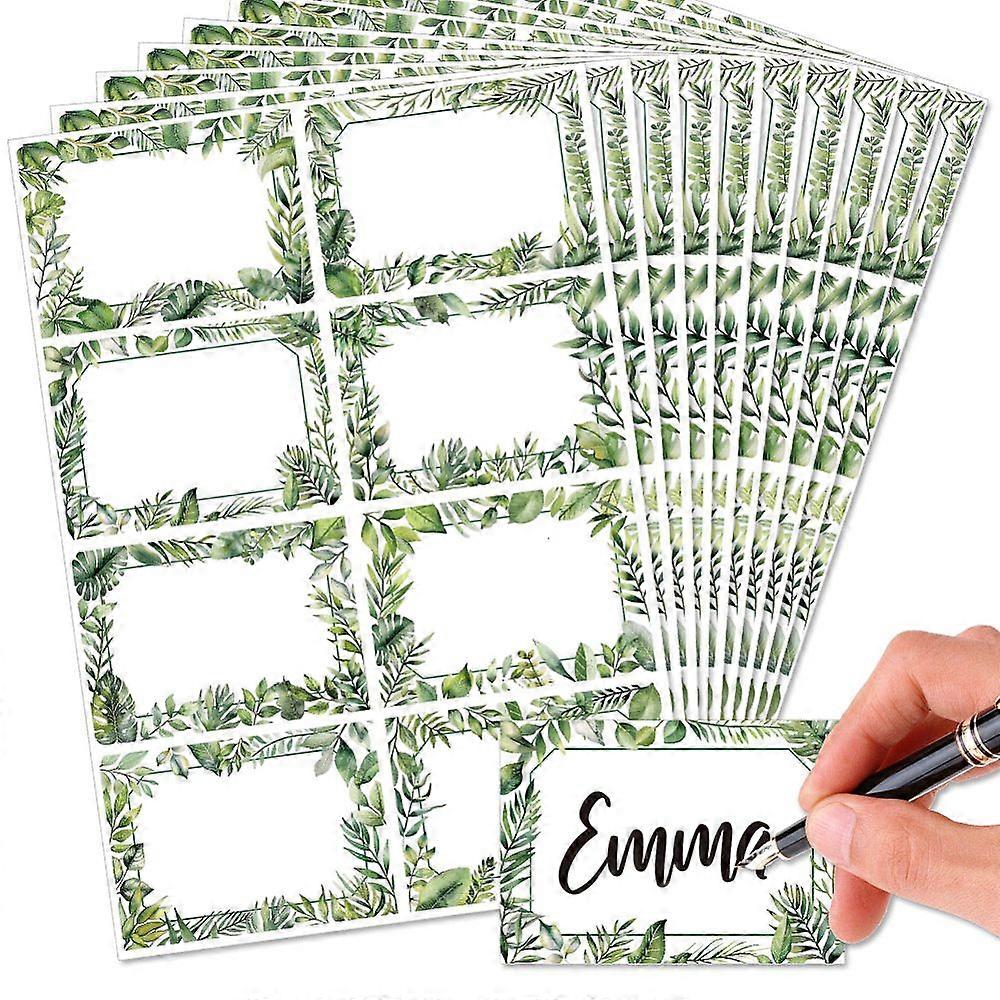 Flower PVC Waterproof Blank Label Stickers Writable Adhesive Label Rectangle Leaf Sticker: 85x60mm 8pcs/sheet