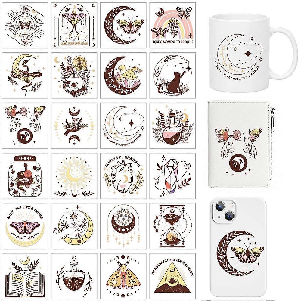 PVC DIY Heat Transfer Paper for UV Sublimation Cup Mixed Shapes 80x80mm 24pcs/set