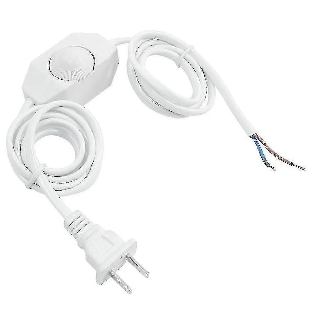 White Lamp Power Cord W Dimmer Switch Ac 250v/110v Us Plug