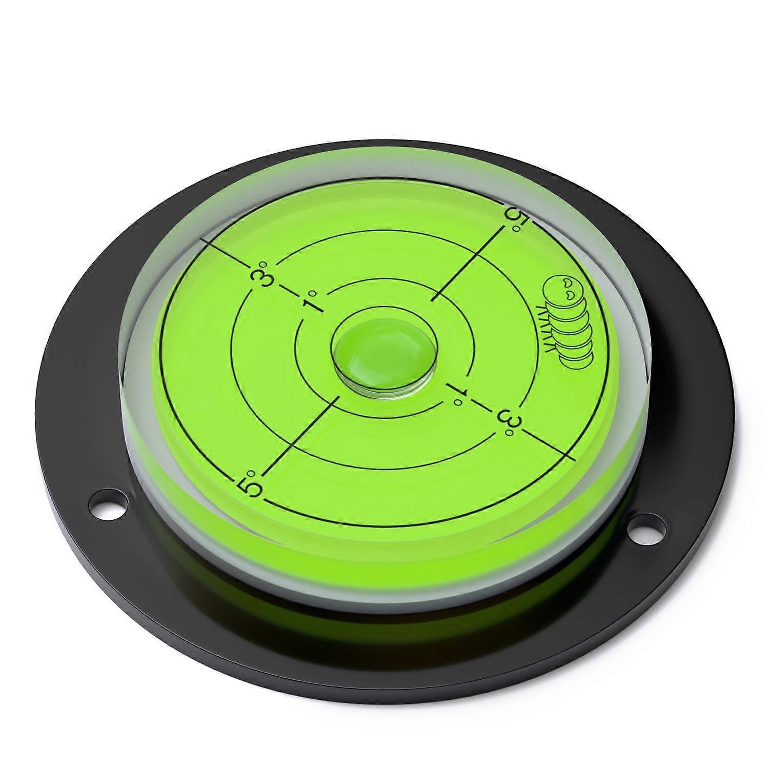 Acrylic, Flanged, Large Spirit Bubble Level, 80mm Diameter - Green