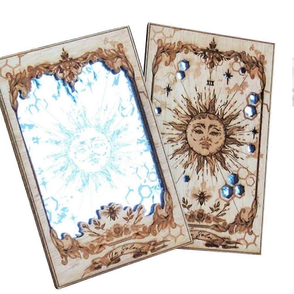 Sun XIXタロットカードミラー木製タロットミラーホームオーナメント