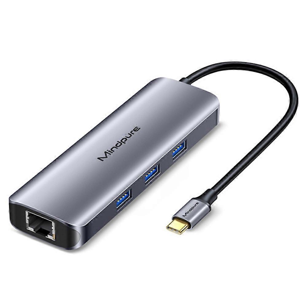Tipo A MINDPURE HU010 Hub USB-C 8-in-1 Docking station per laptop in lega di alluminio