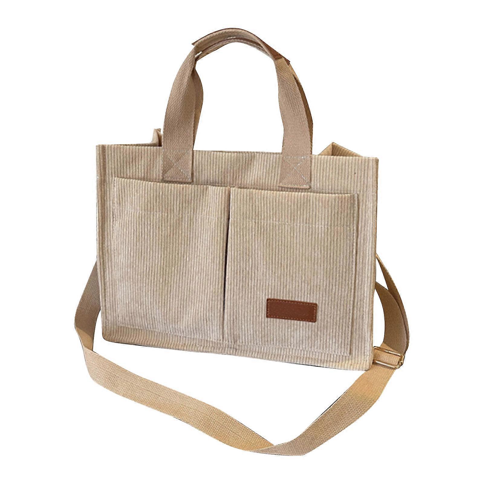 Polyester Handbag Large Capacity Shoulder Tote Khaki Free Size