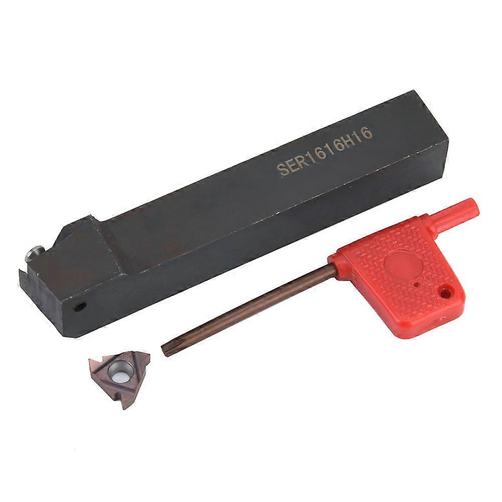 1pc SER1616H16 Lathe Threading Turning Tool Holder   1pc 16ER AG60 Insert   1pc Wrench