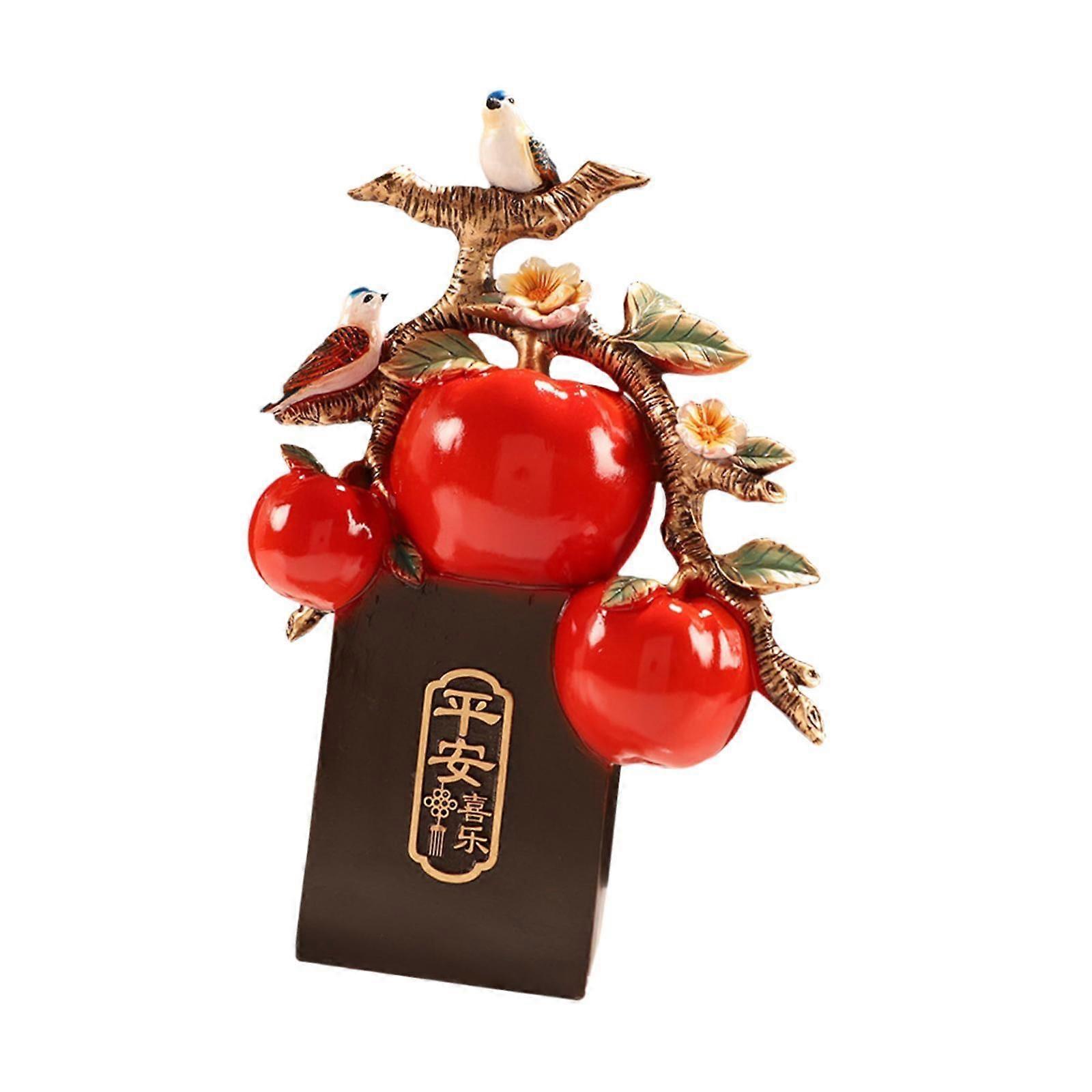 Apple Statue Feng Shui Decor Tabletop Ornament for Living Room Entrance Desk