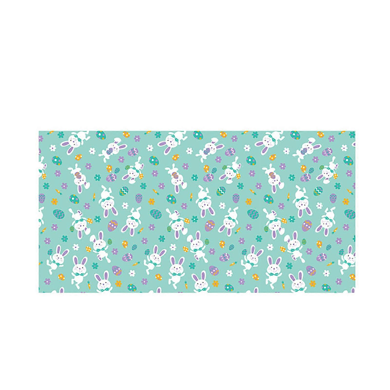 Waterproof Easter Tablecloth Bunny Rabbit Egg Flower Chick Print Table Runner