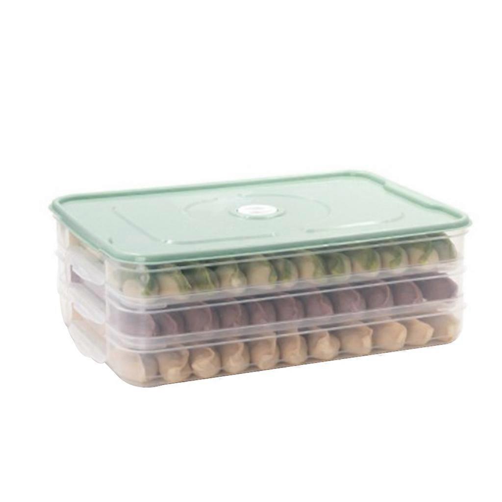 Multi-Layer Refrigerator Dumplings Box with Lid Household Food Preservation Tray Plastic for Fresh for Case Stackable Kitchen Storage Organizer
