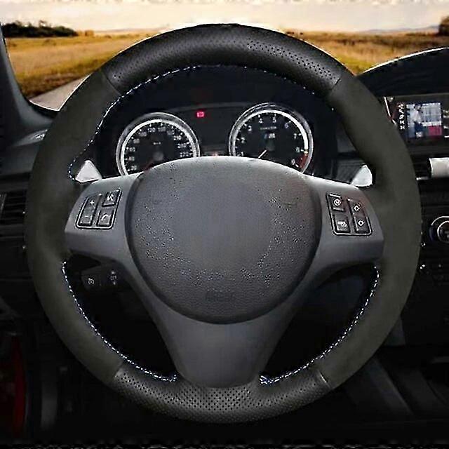 Customized Car Steering Wheel Cover Black Suede Steering Wheel Braid For BMW M Sport M3 E90 E91 E92 E93 E87 E81 E82 E88 X1 E84
