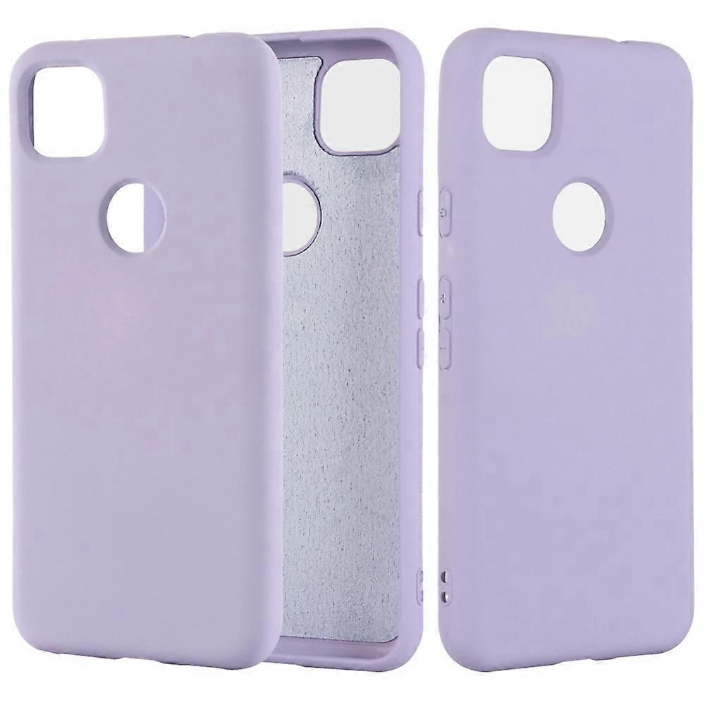 Pure Color Liquid Silicone Shockproof Full Coverage Case för Google Pixel 4a