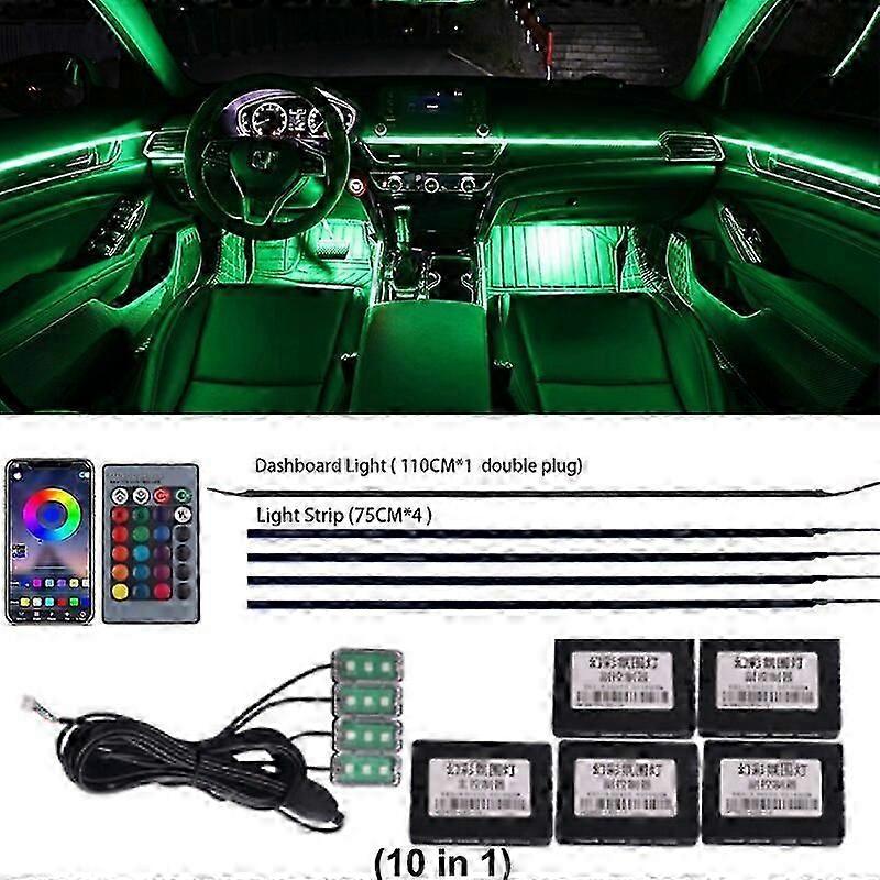 18 In 1 22 In 1ストリーマーシンフォニーカーアンビエント照明インテリア213 64色RGBLEDライトレインボーダッシュボードアクリルストリップキット