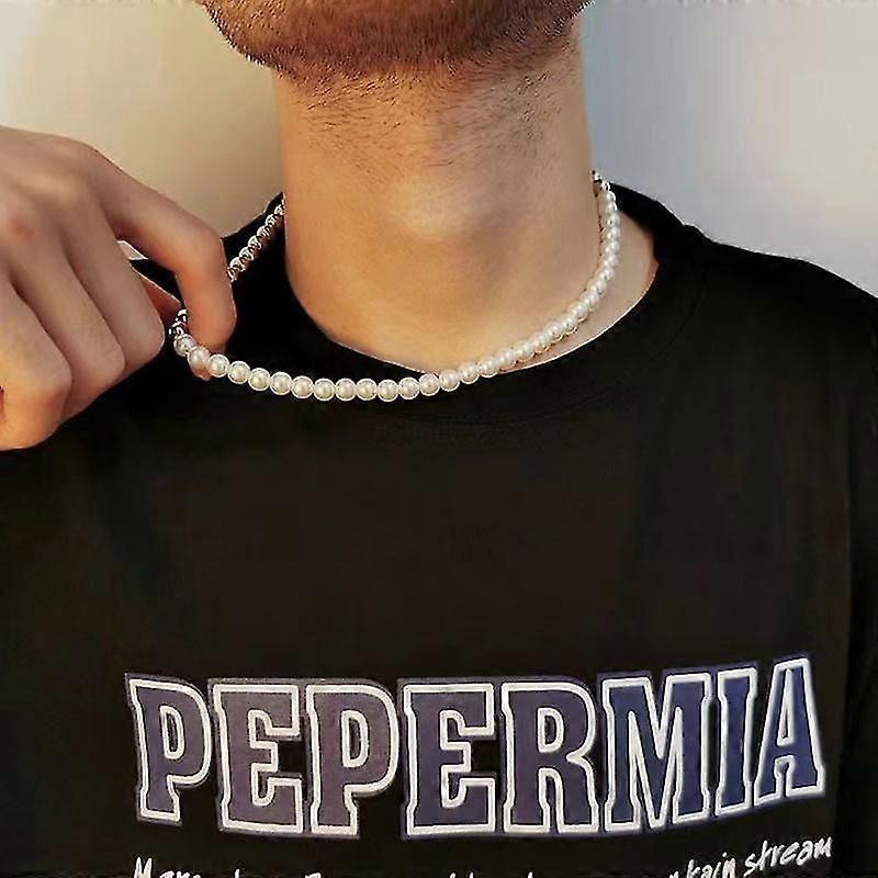 2022 Nová módní imitace perleťový pánský náhrdelník Simple Classic Width 6/8