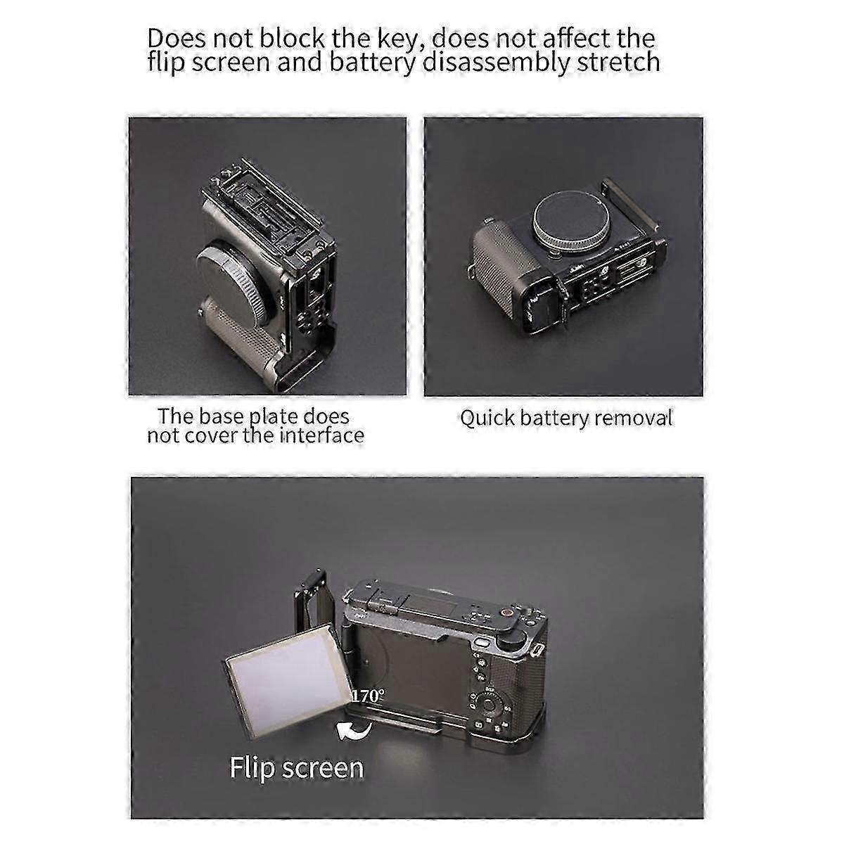 for ZV-E1 Camera Stabilizer Tripod Vertical Handle Vertical Quick Release Plate L Plate, A