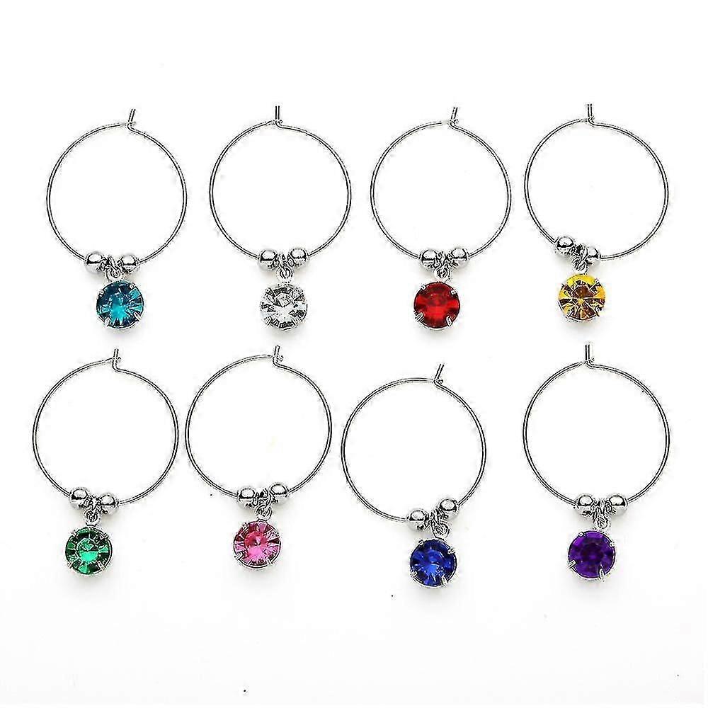 8 Pieces Wine Glass Charm Wine Glass Rings Tags For Goblet, Champagne Flutes Cocktails Martinis