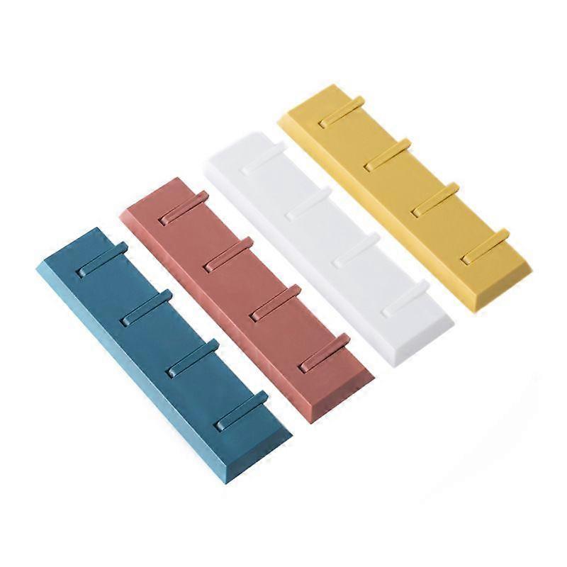 Pack Adhesive Coat Hooks with 4 Hooks, Self Adhesive Wall Hooks, Extra Strong, for Coat Rack, Bathroom, No Drilling, Towel Rack, Wall Hook