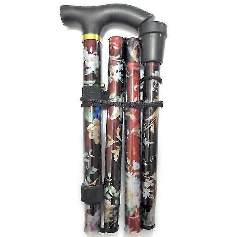 Walking Stick Easy Adjustable Height Folding Extendable Walking black