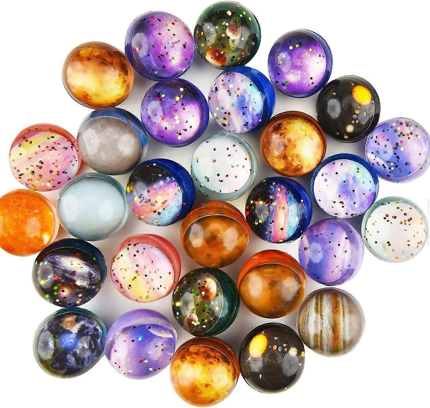 عبوة من 50 كوكبا نطاطة ، كرات نطاطة للأطفال ، كرات نطاطة 32 مم ، هدايا حفلات أعياد ميلاد للأطفال ، هدايا الحفلات ، كرة مطاطية ، نطاط للأطفال