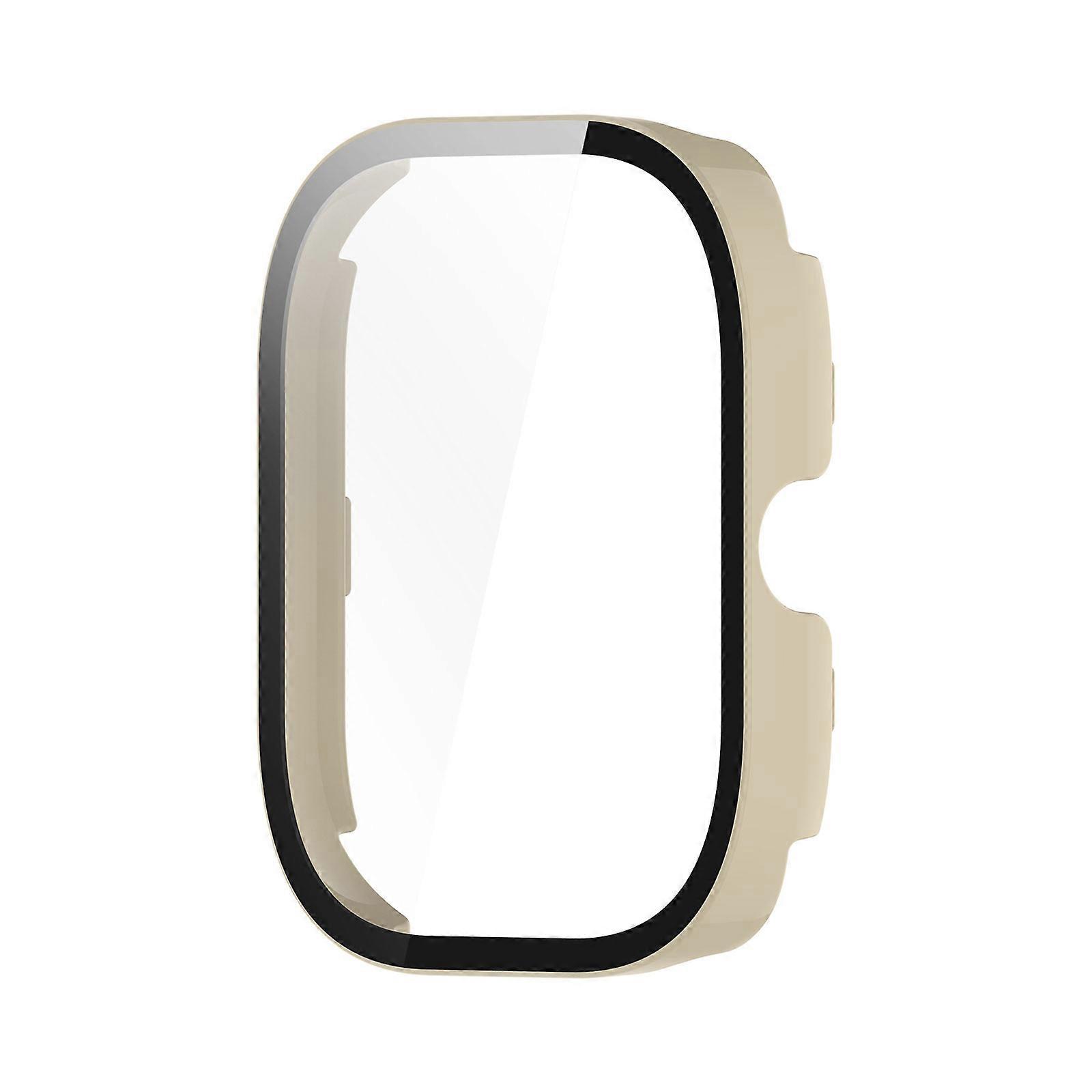 Screen Protector Case Cover Compatible for Watch 4 Scratch-resist Shock Full Coverage Smartwatch All in One Bumper Shell ivory white