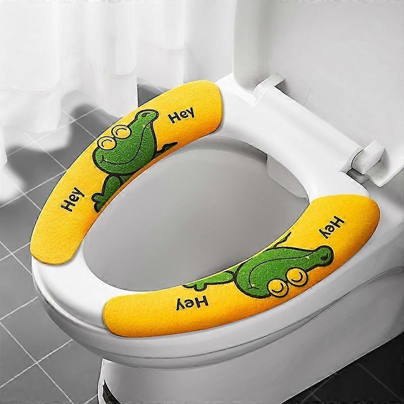 Universal Toilet Seat Cover Soft Cartoon WC Paste Toilet Sticky Seat Pad Washable Bathroom Warmer Seat Lid Cover Pad Cushion