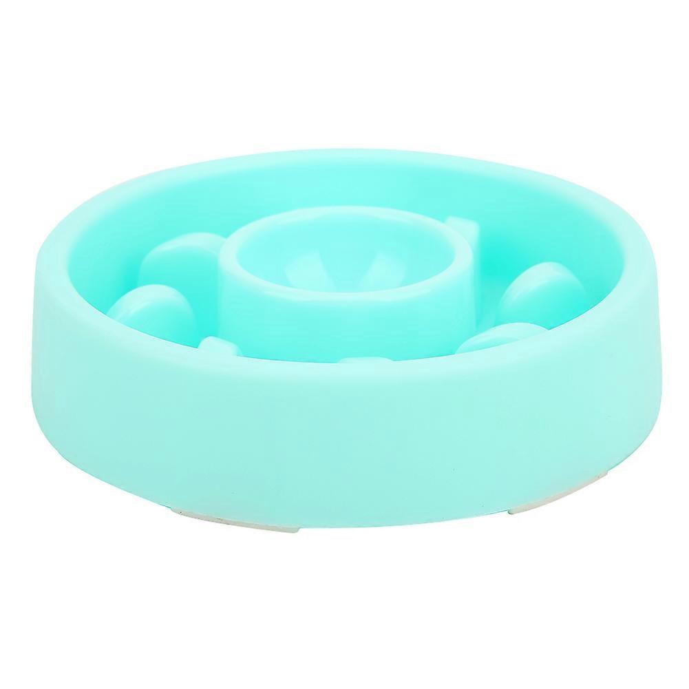 Plastic Non-Slip Bottom Pet Bowl for Dogs and Cats, Anti-Choking Slow Feeding, Durable, 12oz, Blue