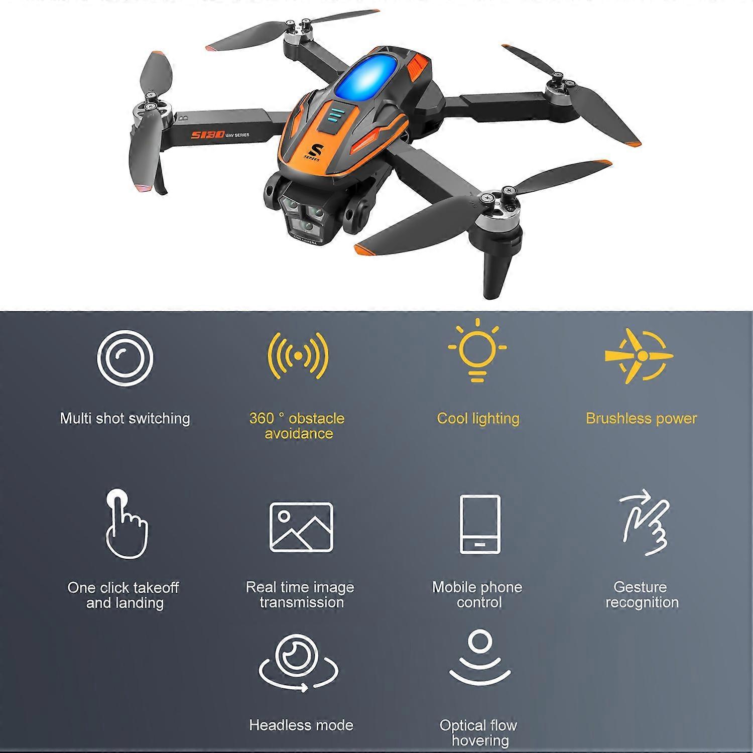 Remote Control Quadcopter Remote Control Aircraft with Dual Camera 480P Brushless Motor with Functio