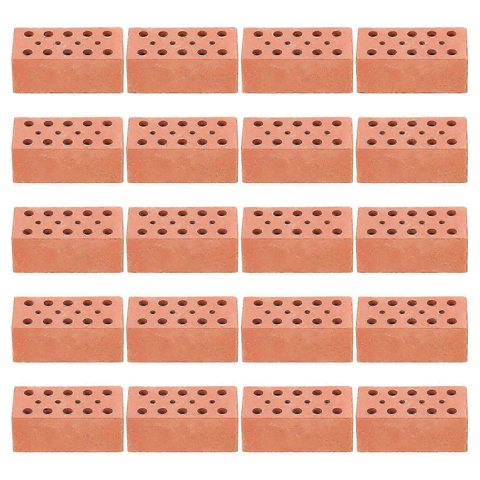 20 Pcs Floor Decor Brick Blocks Miniature Wall Bricks Mini Red Wall Bricks Model Red Brick DIY Bricks Wall Brick Model