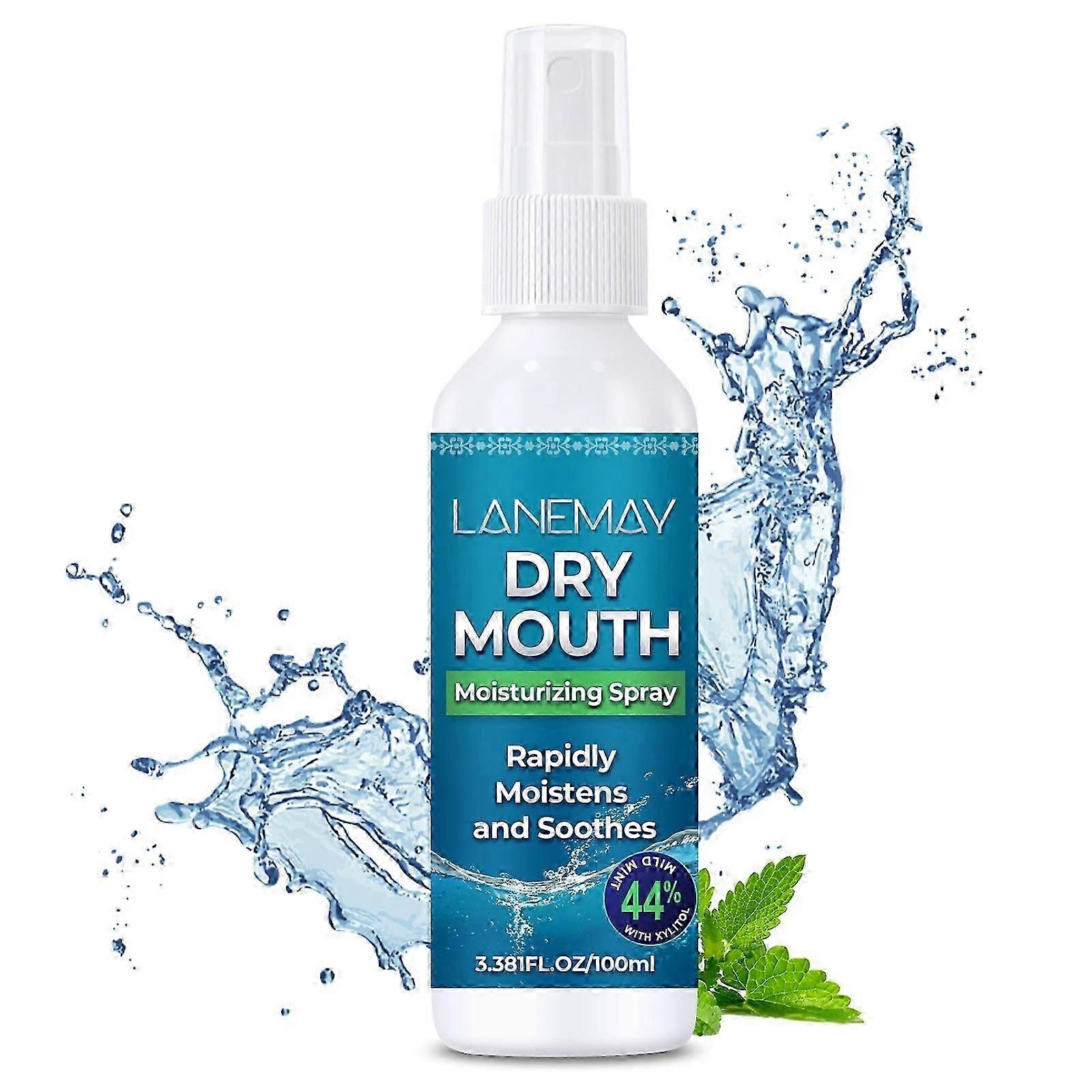 Xylitol Dry Mouth Spray - Fresh Breath Mouth Spray with Mint, Stimulates Saliva, Fast Acting Extended Relief Moisturizing and Soothing
