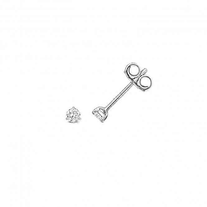 Diamond Jewellery 18ct White Gold Diamond 3 Claw Earring Studs EDQ337W